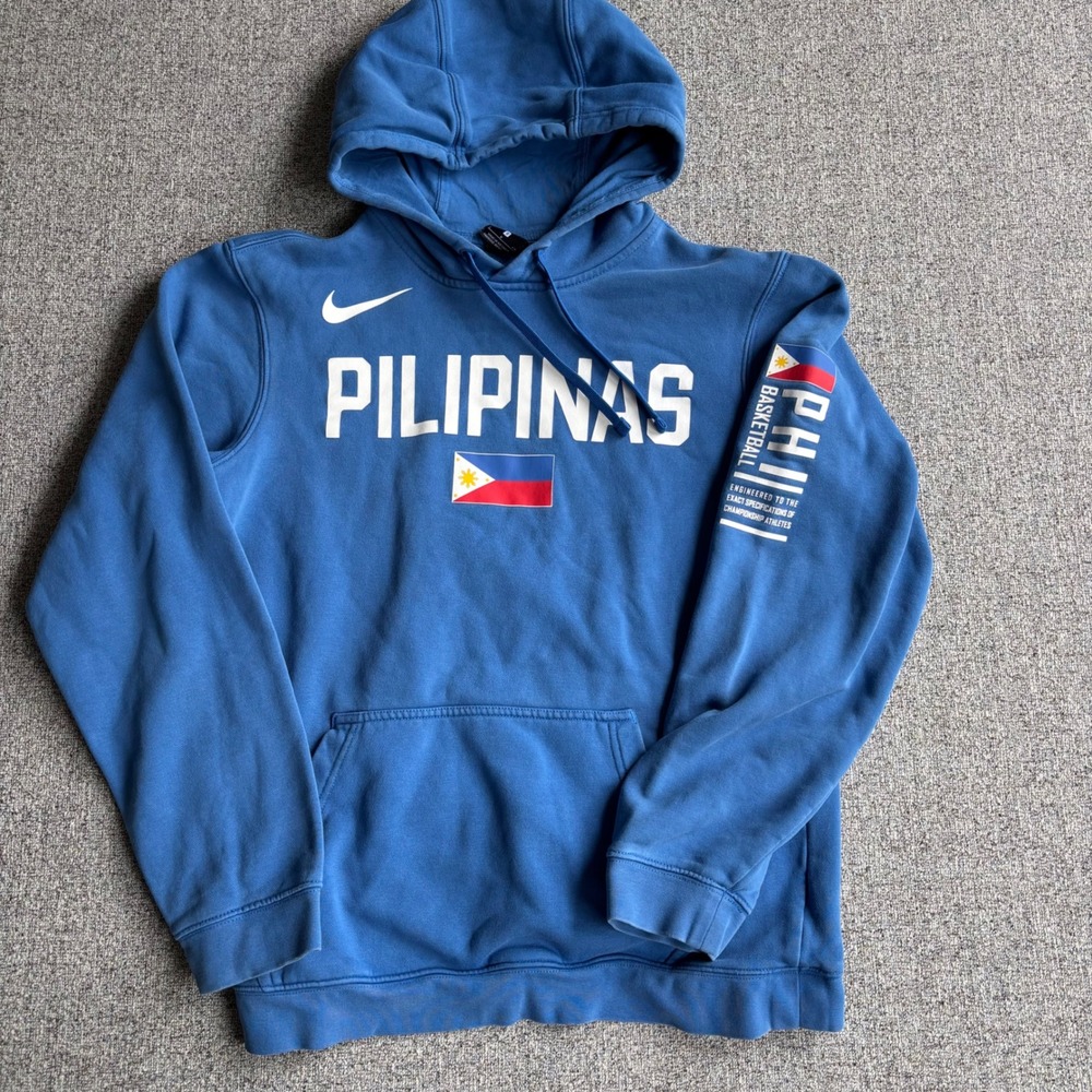 Philippines Nike Hoodie Mens Small Pilipinas Blue Basketball Pullover PHI Flag